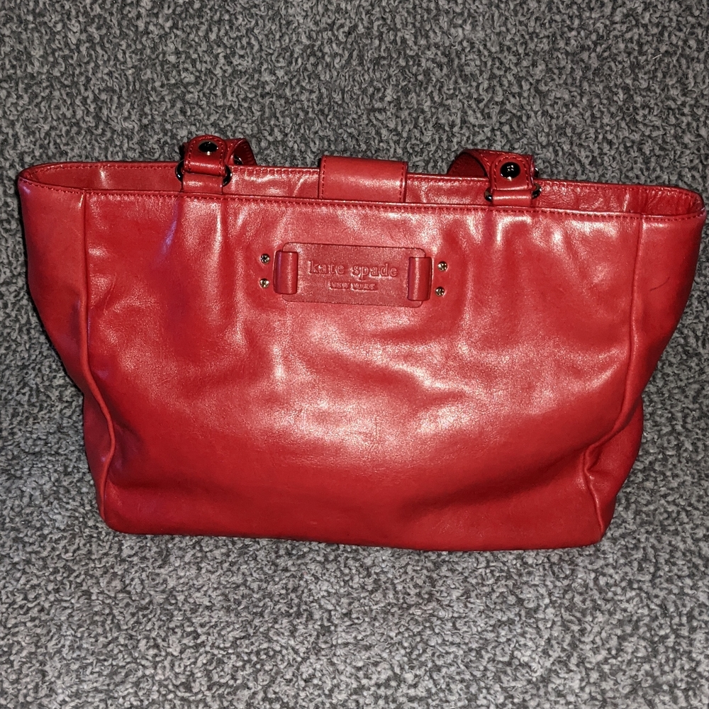 Large Kate Spade Red Tote Handbag Purse